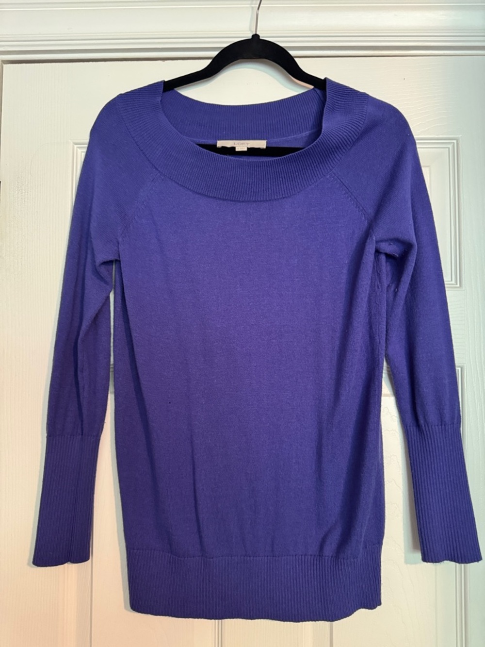 Women's Purple Boatneck Sweater